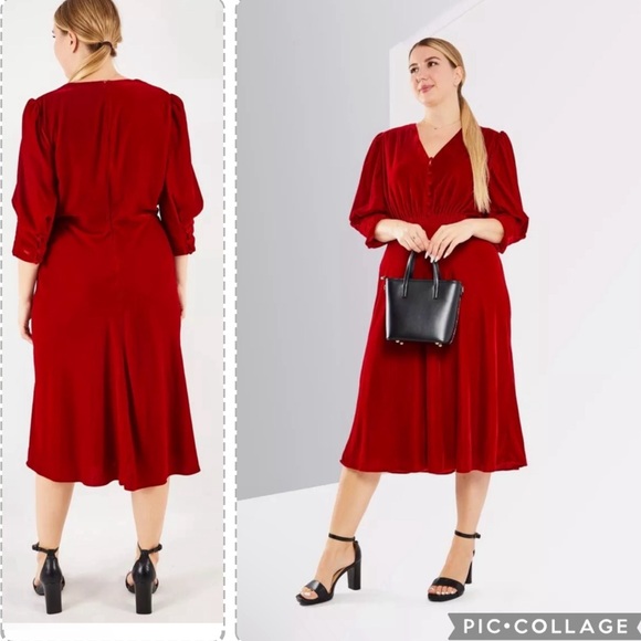 Lauren Ralph Lauren black label Velvet Puff-Sleeve Party Dress 12 New with Tags - Picture 1 of 15